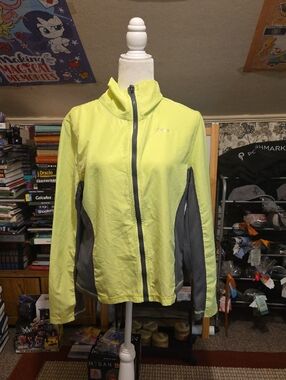 Neon Yellow Athletic Dry Fit Zip Up